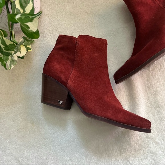 Sam Edelman Welles Bootie In Spiced Mahogany Suede - Picture 3 of 10